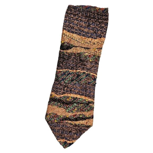 COOGI Men's 100% Silk Necktie LUXURY Tie XL Multicolor Art W:3.6" EUC